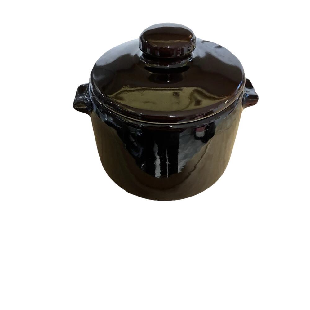 Vintage West Bend Bean Pot Brown Glazed USA 🇺🇸 electric and gas use